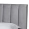 Baxton Studio Clare Grey Velvet Full Size Panel Bed with Channel Tufted Headboard 163-10501 - alternate 6